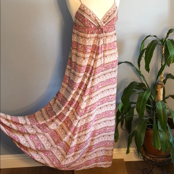 Lani Dresses & Skirts - Lani California Boho Pink & Tan Maxi Dress